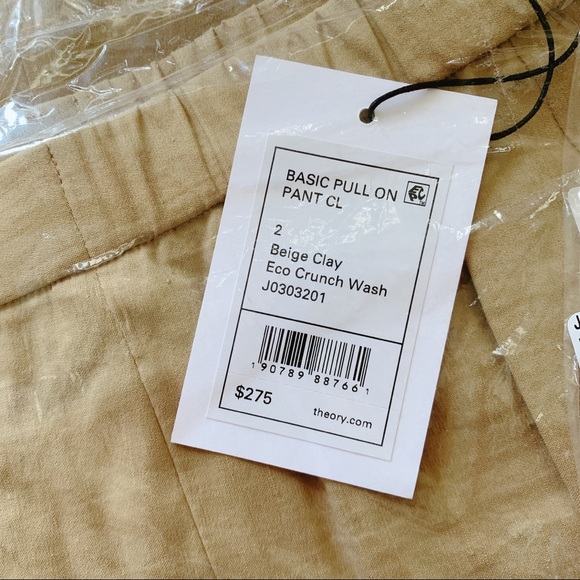 Theory Linen Blend Pull-On Slim Pants - Picture 9 of 9